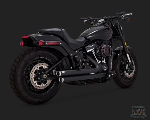 V&H Big Shots Staggered Exhaust for Harley Milwaukee-Eight Softail - Black Vance & Hines