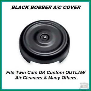 Black Bobber Cover Face Plate Harley Davidson 606 587 425 aluminum polished chrome Big Sucker Pro-Billet Made in USA contrast cut sano black High Performance air cleaner system Sportster Big Twin Evo DK Custom Outlaw Air Cleaner Interchangeable Face Plate