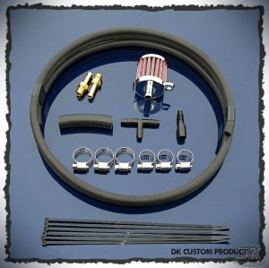 DIY Head Breather System Touring Softail Dyna Sportster DK Custom Harley Davidson High Flow EBS Outlaw M-8 Milwaukee-Eight Stage I Trike Tri Glide Freewheeler Big Twin Evo Sportster