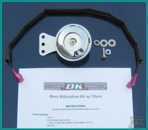 Chrome Motorcycle Horn 105 dB w/ Wire extension & Bracket DK Custom Harley Davidson Sportster Loud