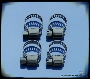 Black Hose Clamps for Breather & Oil Hose Lines DK Custom Products External Breather System Harley Davidson