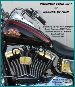 Harley Davidson DK Custom Products Deluxe option for tank lifts for Dyna Sportsters