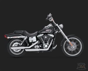 DK Custom V&H Twin Slash Slip-ons for Harley Dyna - Chrome Harley-Davidson Vance & Hines