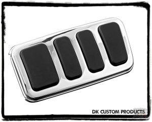 Extended Chrome ISO Brake Pedal Pad For Harley Touring Softail DK Custom Kuryakyn larger pedal for better braking control floorboard extension
