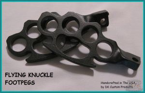 DK Custom Harley Black Flying Knuckle Foot Pegs For Harley-Davidson Grip Highway Passenger pegs sportster dyna softail touring Handmade in the USA
