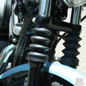 39mm Black Rubber Fork Boots Harley Sportsters Dyna FXR Gator DK Custom American V-Twin