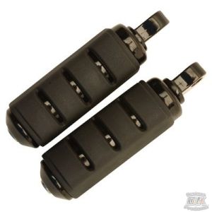 ISO Footpegs Black & Rubber Cushioned Harley-Davidson DK Custom Kuryakyn foot peg grips shift peg highway peg