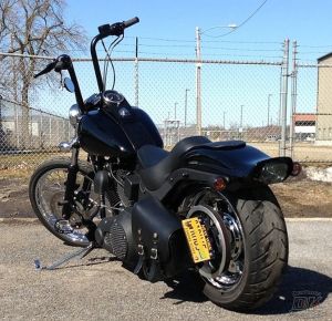DK Custom License Plate Bracket - Vertical Mount Tail Light Harley Sportster Dyna Softail left OR right side