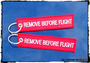 Harley DK Custom Key Tag Chain Ring Remove Before Flight