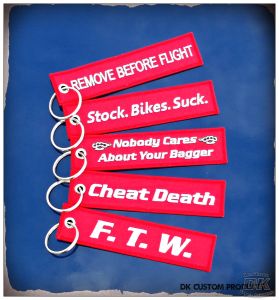 Harley DK Custom Key Tag Chain Ring Assortment of Five Red Key Tags - Patches - Patches Harley Motorcycle