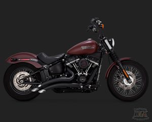 DK Custom V&H Big Radius 2-2 Full Exhaust for Harley Milwaukee-Eight Softail - Black Softails Vance & Hines Thunder Torque