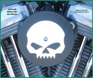 Mirror Finish on Black Powder HiFlow 587 Air Cleaner System Sportster Harley Davidson High Flow Air cleaner DK Custom Nightster Iron 48 Custom Low SuperLow Bobber Stage I K&N EFI Carbureted Complete High Performance