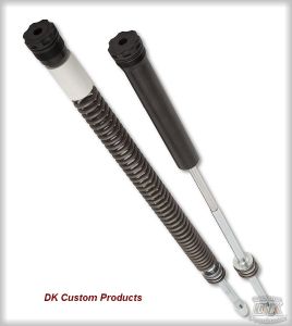 DK Custom Front Suspension - Progressive Monotube Fork Cartridge System- Harley Sportster, Dyna & Softail More Comfortable Ride suspension 06-Up Dyna 16-Up 48