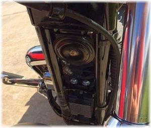 Sportster Custom & Roadster Horn Relocation Bracket Black Steel Easy