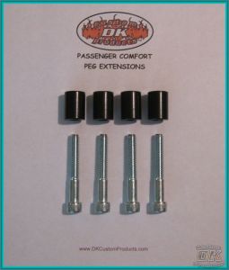 DK Custom Passenger Comfort Foot Peg Extensions 1" Sportster Nighster iron 48 Harley Davidson Swingarm