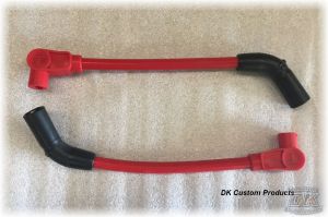 DK Custom 409 PRO RACE Red Spark Plug Wires - "V" Ready to Install Harley High Performance Maximum Fire Power Silicone ECM Coil Relocation Harley Davidson