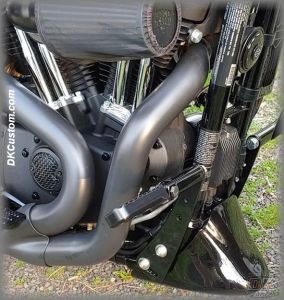 DK Custom Products Harley Sportster Dyna Stealth Adjustable Highway Peg Mounting Kit Chrome Black