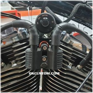 Push-Button LED Ignition Switch Stock or Relocated Position DK Custom Products Harley Davidson FITS SPORTSTERS 1995-2013 BETTER, CLEANER LOOK Black or polished Blue LED light
