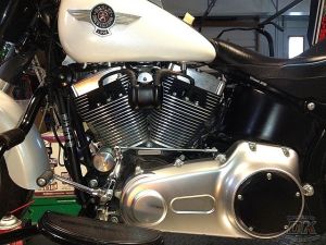 Harley-Davidson 2007-Up Softail Coil Relocation Kit Plug-N-Play DK Custom Harley-Davidson EFI BETTER LOOK ~ BETTER AIR-FLOW Black POWDER COAT Finish