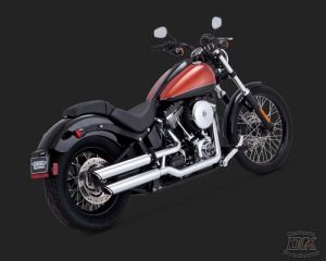 DK Custom V&H Twin Slash Slip-ons for Harley Dyna Softail - Chrome Harley-Davidson Vance & Hines
