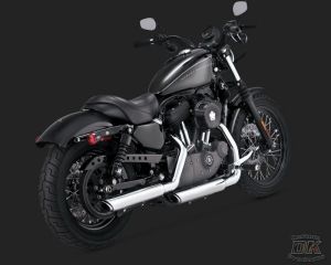 DK Custom V&H Twin Slash Slip-ons for Harley Sportster - Chrome Harley-Davidson Vance & Hines