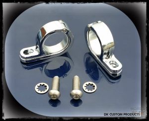 Engine Guard & Frame Tube Hinged P Clamps For Lights Chrome