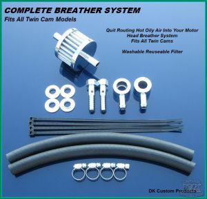 Twin Cam Complete Breather System Touring Softail Dyna DK Custom Harley Davidson High Flow EBS Outlaw M-8 Milwaukee-Eight Stage I Trike Tri Glide Freewheeler Big Twin Evo
