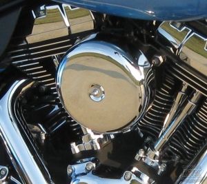 Smooth Chrome Bobber Complete HiFlow 606 Air Cleaner Twin Cam Dyna Softail Touring DK Custom High Flow Harley Davidson performance air cleaner 606 intake kit K&N EBS External Breather System TBW Cable Operated