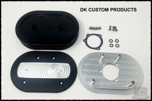 Harley Sportster Complete HiFlow 828 Air Cleaner System Sportster Wrinkle Black Cover - Prepped for the OEM Medallion