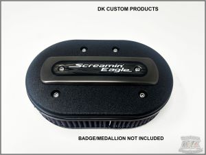 Wrinkle Black Cover for Outlaw HiFlow 828 Air Cleaner- Prepped for the OEM Medallion DK Custom