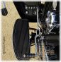 Extended ISO Shift Peg Chrome & Rubber Cushioned  DK Custom Harley Davidson Highway Pegs Crash Bar Engine Guard COMPLETE KIT Sportster Dyna Softail Trike Freewheeler Grip Heel Rests