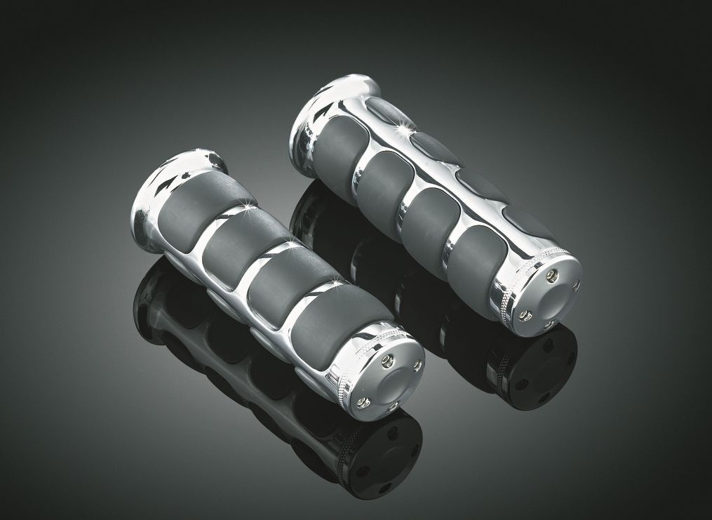 Chrome ISO Handlebar Grips For Harley-Davidson