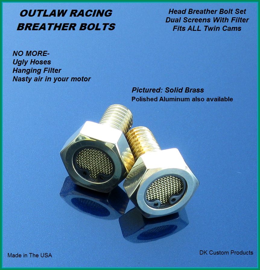 Outlaw Brass Breather Bolts