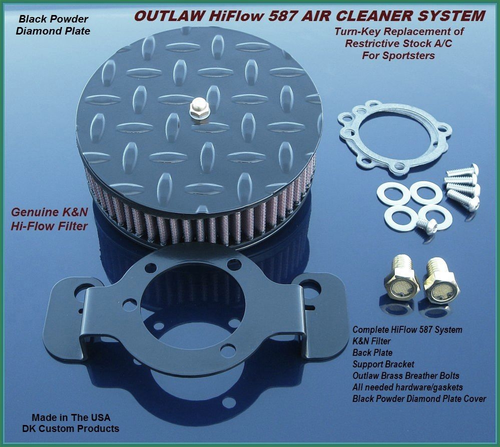 Black Diamond Plate Outlaw HiFlow 587 Air Cleaner System